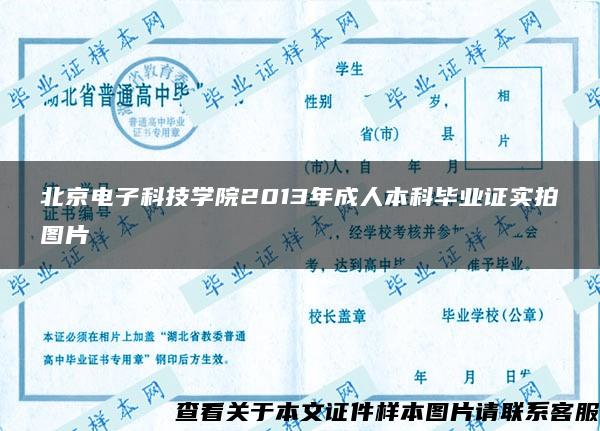 北京電子科技學院2013年成人本科畢業證實拍圖片