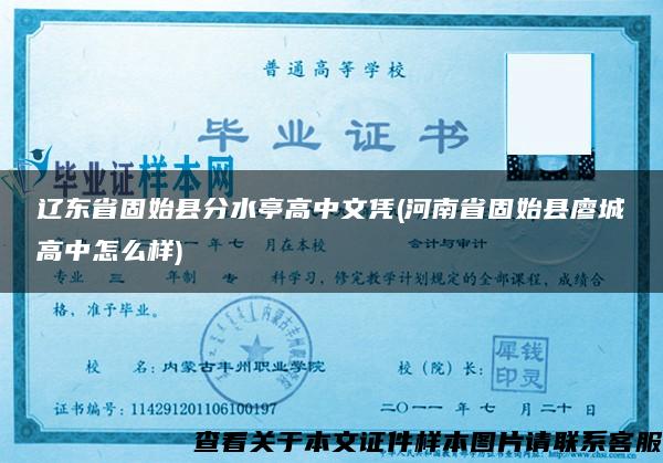 遼東省固始縣分水亭高中文憑(河南省固始縣廖城高中怎么樣)