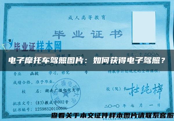 電子摩托車駕照圖片：如何獲得電子駕照？