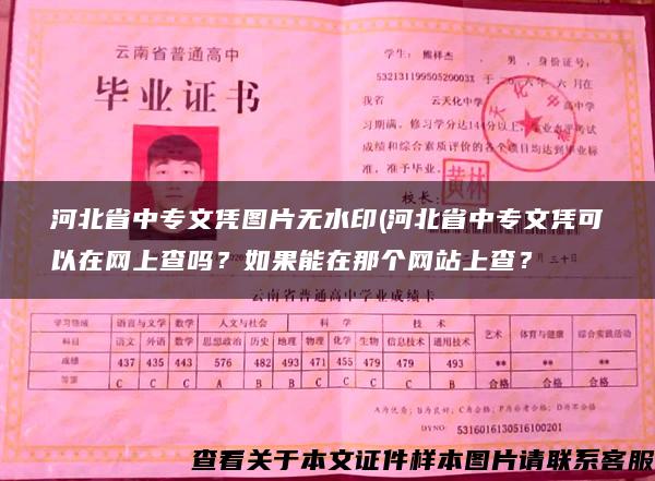 河北省中專文憑圖片無水印(河北省中專文憑可以在網上查嗎？如果能在那個網站上查？