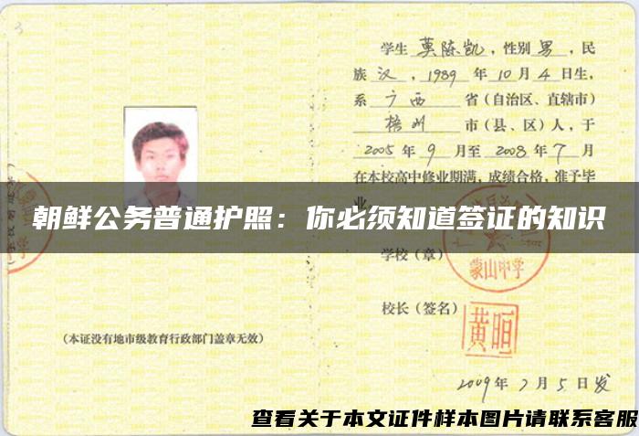 朝鮮公務普通護照：你必須知道簽證的知識