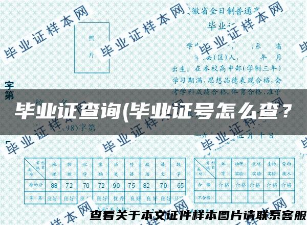 畢業證查詢(畢業證號怎么查？