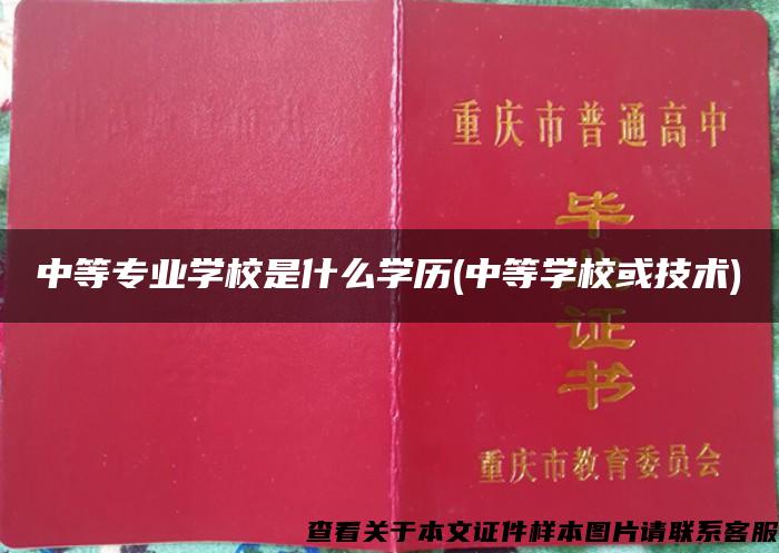 中等專業學校是什么學歷(中等學?；蚣夹g)