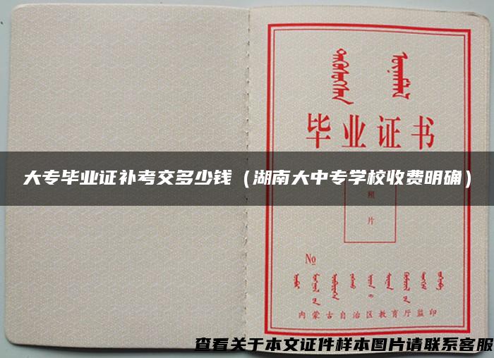 大專畢業證補考交多少錢（湖南大中專學校收費明確）
