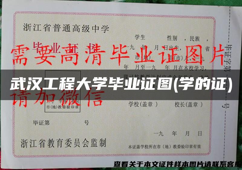 武漢工程大學畢業證圖(學的證)