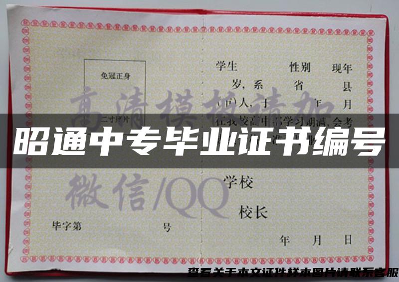 昭通中專畢業證書編號