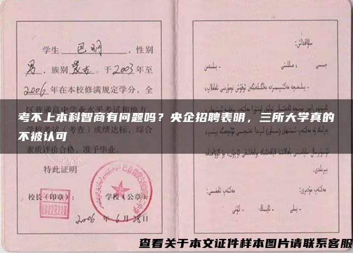 考不上本科智商有問題嗎？央企招聘表明，三所大學真的不被認可
