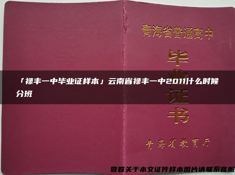 「祿豐一中畢業證樣本」云南省祿豐一中2011什么時候分班