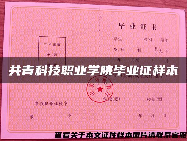 共青科技職業學院畢業證樣本