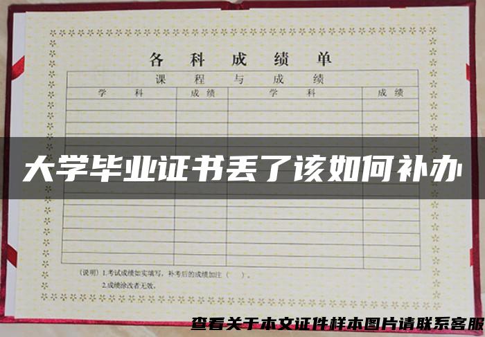 大學畢業證書丟了該如何補辦