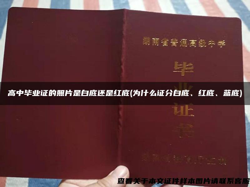 高中畢業證的照片是白底還是紅底(為什么證分白底、紅底、藍底)