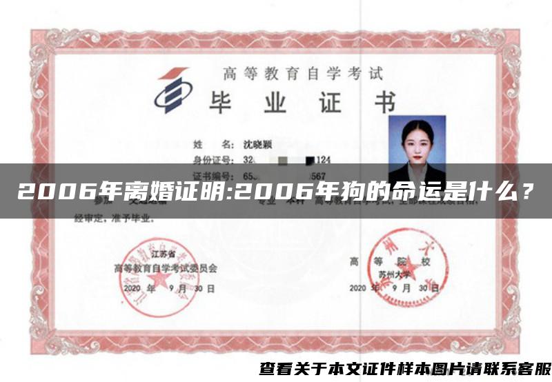 2006年離婚證明:2006年狗的命運是什么？