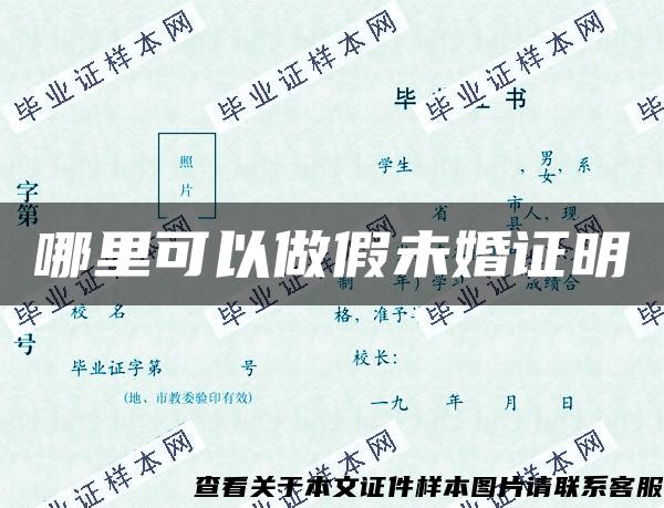 哪里可以做假未婚證明