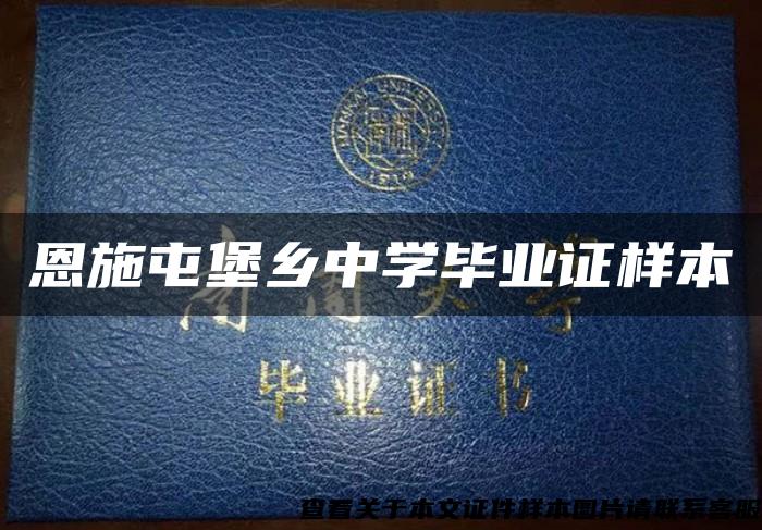 恩施屯堡鄉中學畢業證樣本