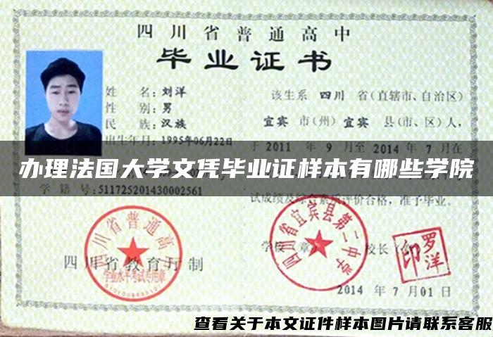 辦理法國大學文憑畢業證樣本有哪些學院