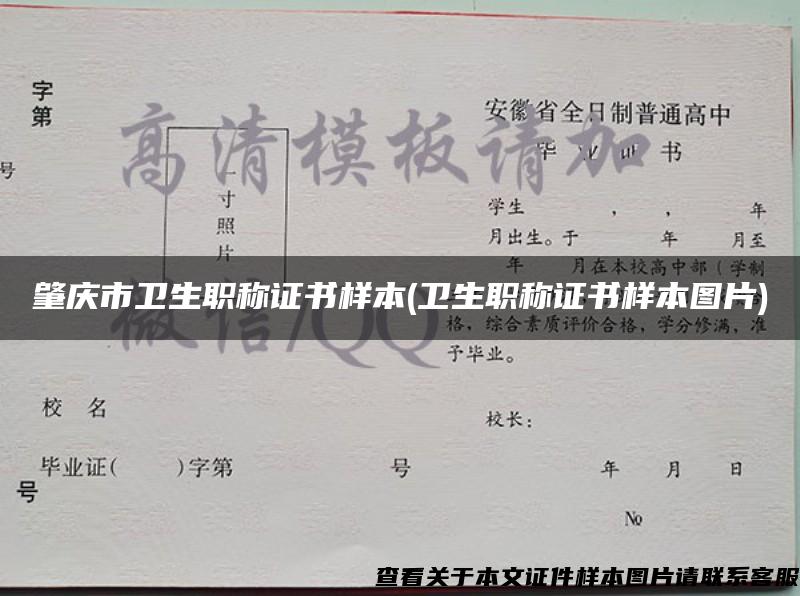 肇慶市衛生職稱證書樣本(衛生職稱證書樣本圖片)