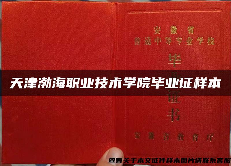天津渤海職業技術學院畢業證樣本