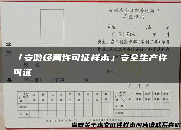 「安徽經營許可證樣本」安全生產許可證