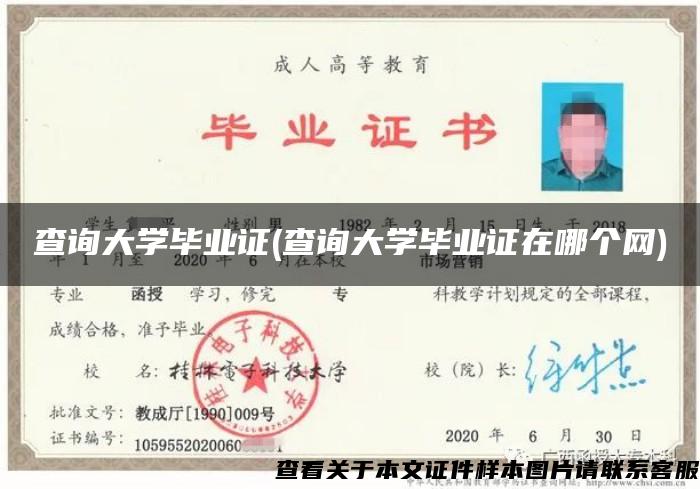 查詢大學畢業證(查詢大學畢業證在哪個網)