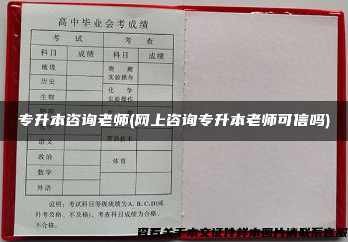專升本咨詢老師(網上咨詢專升本老師可信嗎)