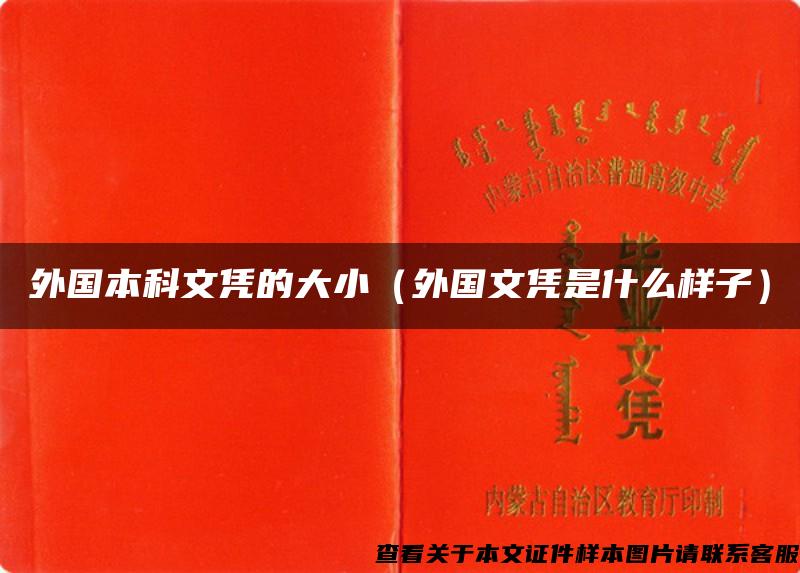 外國本科文憑的大?。ㄍ鈬膽{是什么樣子）