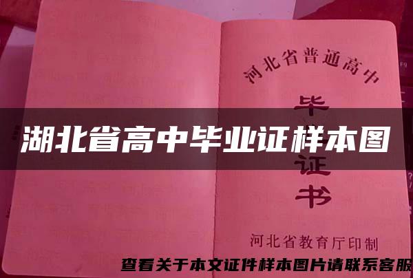 湖北省高中畢業證樣本圖