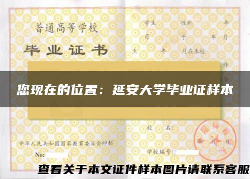 您現在的位置：延安大學畢業證樣本