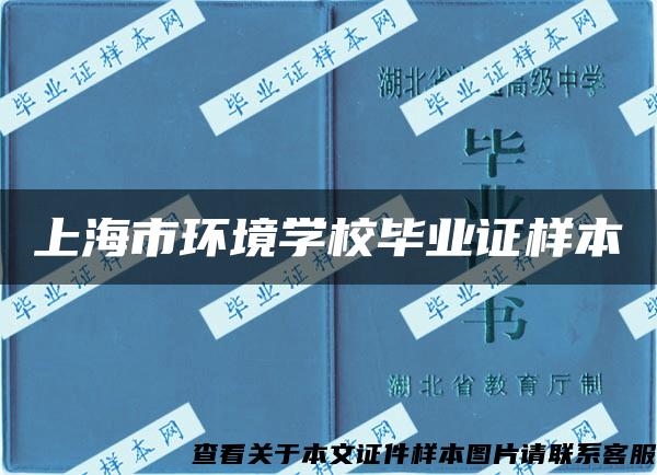 上海市環境學校畢業證樣本