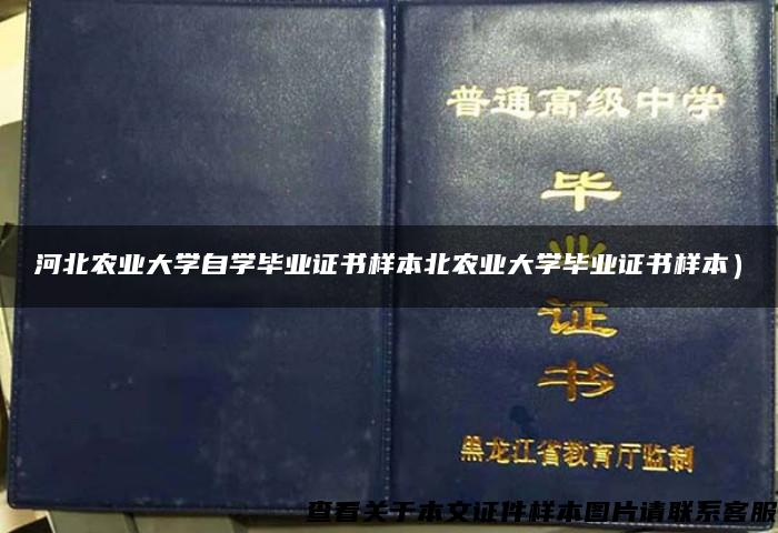 河北農業大學自學畢業證書樣本北農業大學畢業證書樣本）