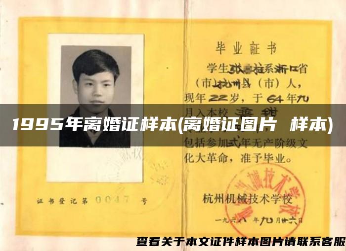 1995年離婚證樣本(離婚證圖片 樣本)