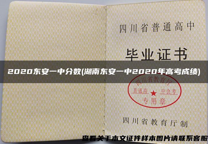 2020東安一中分數(湖南東安一中2020年高考成績)