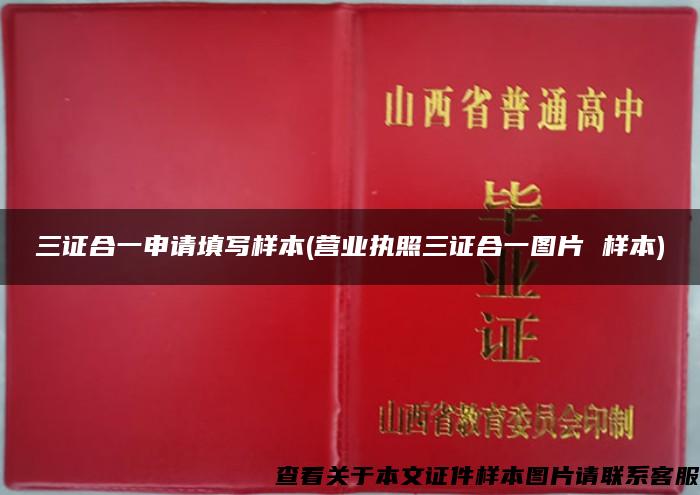 三證合一申請填寫樣本(營業執照三證合一圖片 樣本)