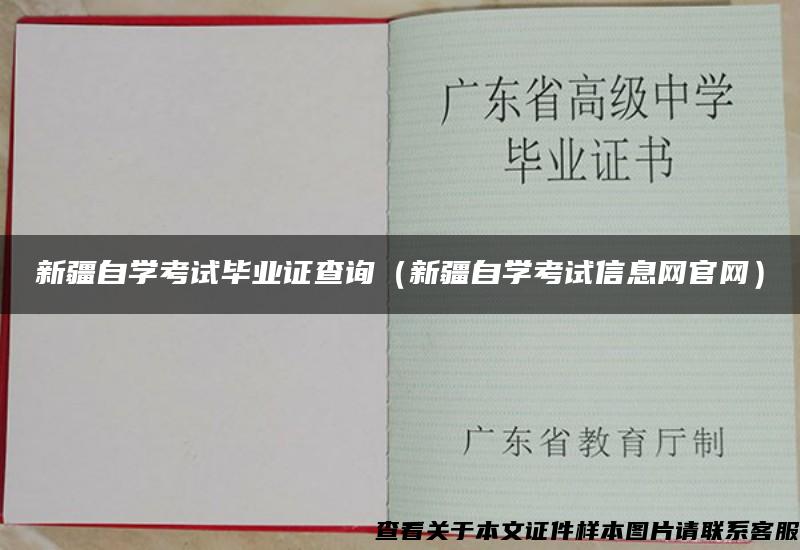 新疆自學考試畢業證查詢（新疆自學考試信息網官網）