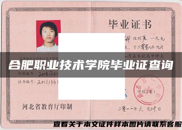 合肥職業技術學院畢業證查詢