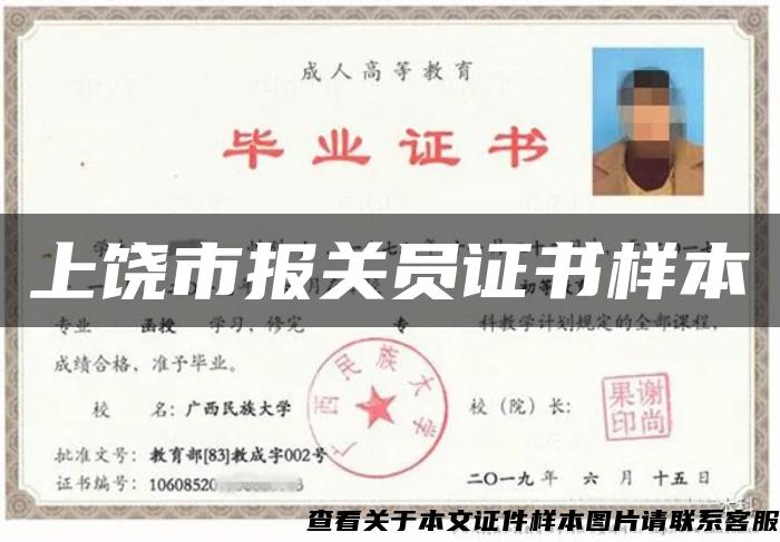 上饒市報關員證書樣本