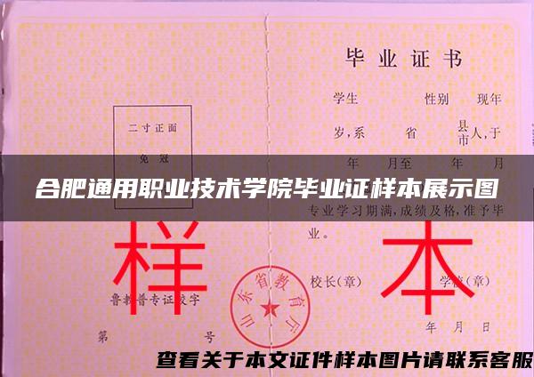 合肥通用職業技術學院畢業證樣本展示圖