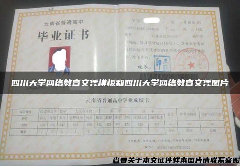 四川大學網絡教育文憑模板和四川大學網絡教育文憑圖片