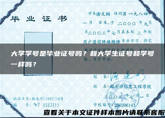 大學學號是畢業證號嗎？和大學生證號和學號一樣嗎？