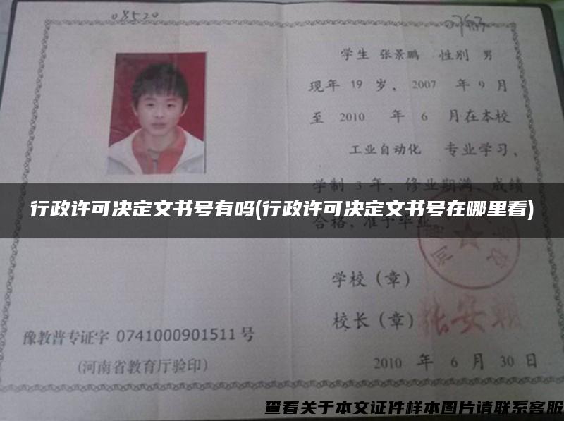行政許可決定文書號有嗎(行政許可決定文書號在哪里看)