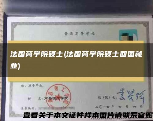 法國商學院碩士(法國商學院碩士回國就業)
