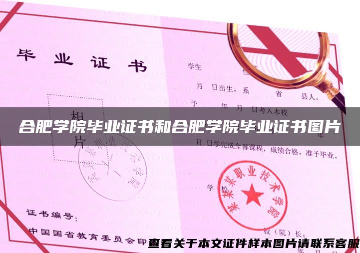 合肥學院畢業證書和合肥學院畢業證書圖片