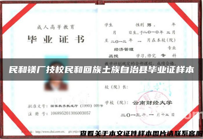 民和鎂廠技校民和回族土族自治縣畢業證樣本