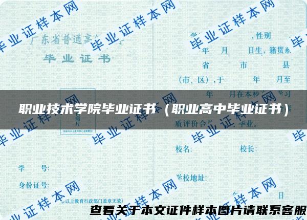 職業技術學院畢業證書（職業高中畢業證書）