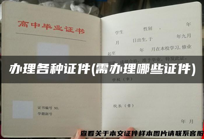 辦理各種證件(需辦理哪些證件)
