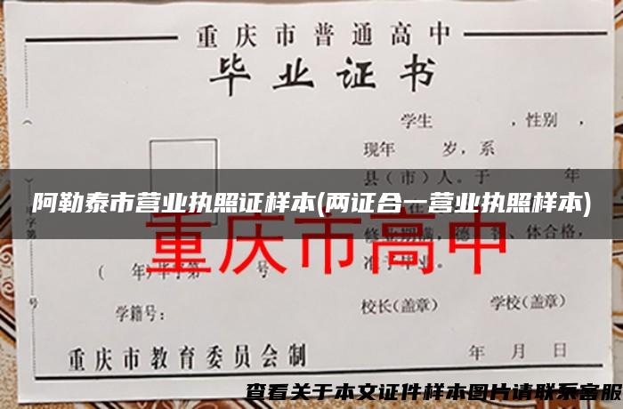 阿勒泰市營業執照證樣本(兩證合一營業執照樣本)