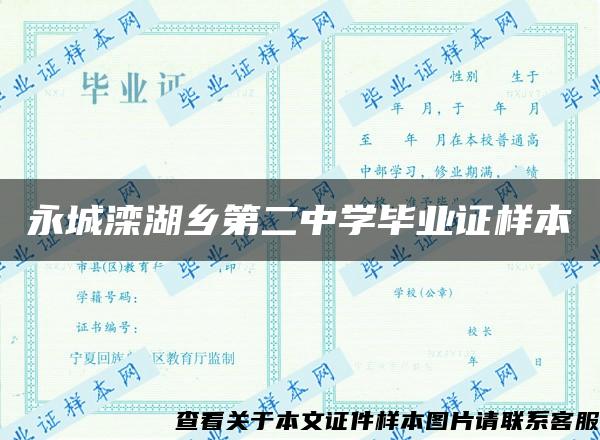 永城灤湖鄉第二中學畢業證樣本