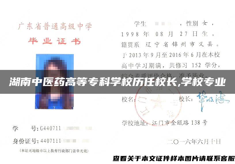 湖南中醫藥高等?？茖W校歷任校長,學校專業