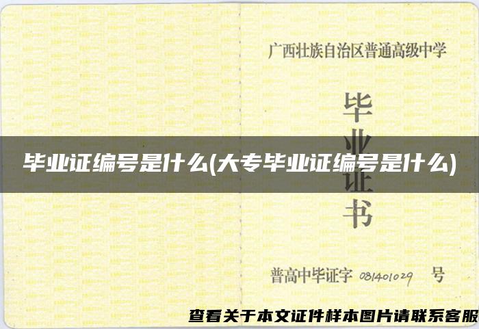 畢業證編號是什么(大專畢業證編號是什么)