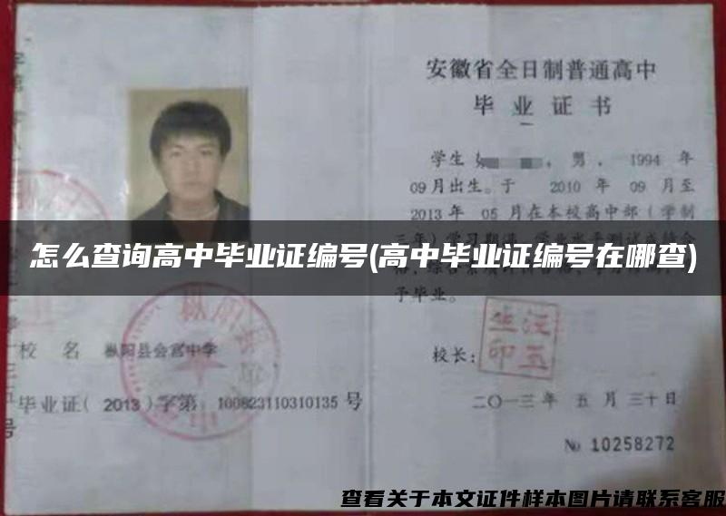 怎么查詢高中畢業證編號(高中畢業證編號在哪查)