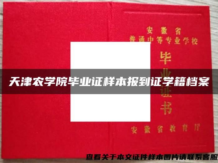 天津農學院畢業證樣本報到證學籍檔案